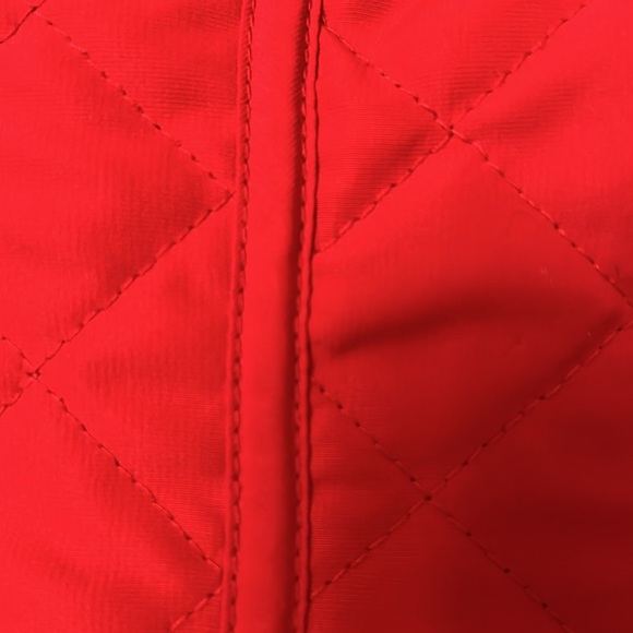 Red Faux Fur Collar Vest by I. N. Studio. REMOVABLE collar—Two Vests in One! - Picture 13 of 16